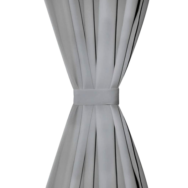 Vorhänge aus Mikro-Satin 2 Stk. mit Schlaufen 140×225 cm Grau