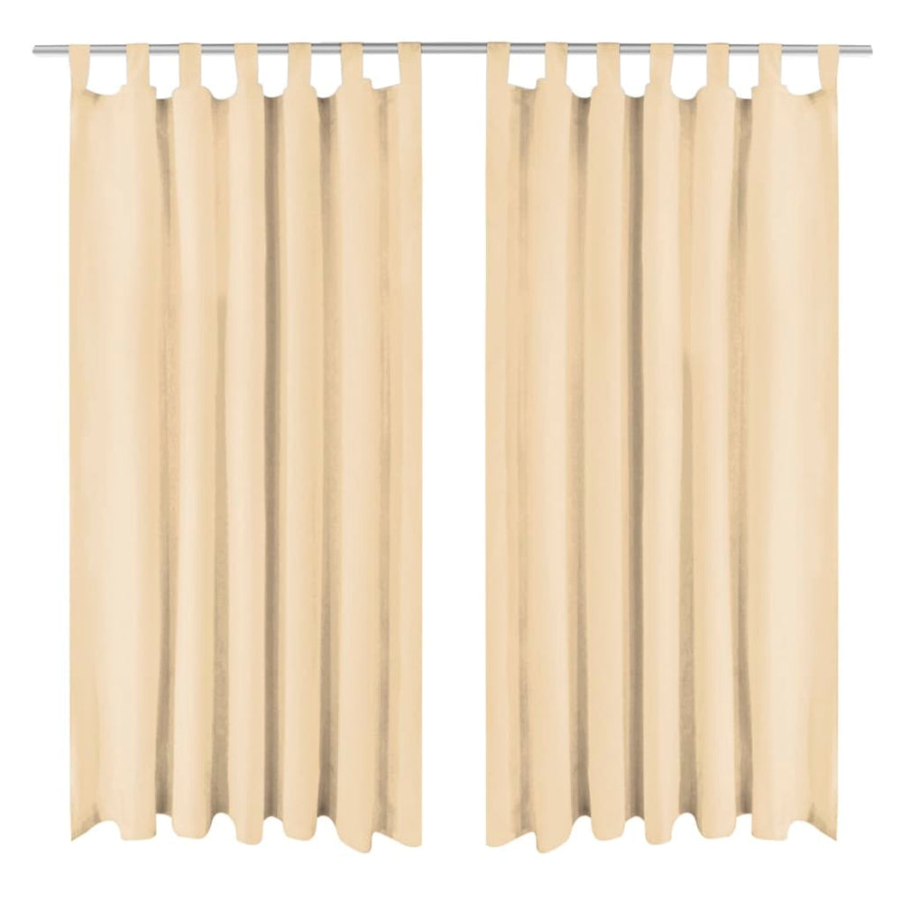 Vorhänge aus Mikro-Satin 2 Stk. mit Schlaufen 140×225 cm Beige