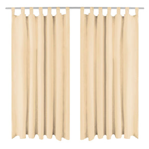Vorhänge aus Mikro-Satin 2 Stk. mit Schlaufen 140×225 cm Beige