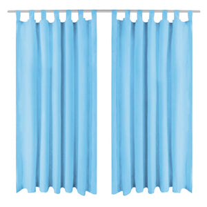 Vorhänge Mikro-Satin 2 Stk. mit Schlaufen 140 x 175 cm Türkis