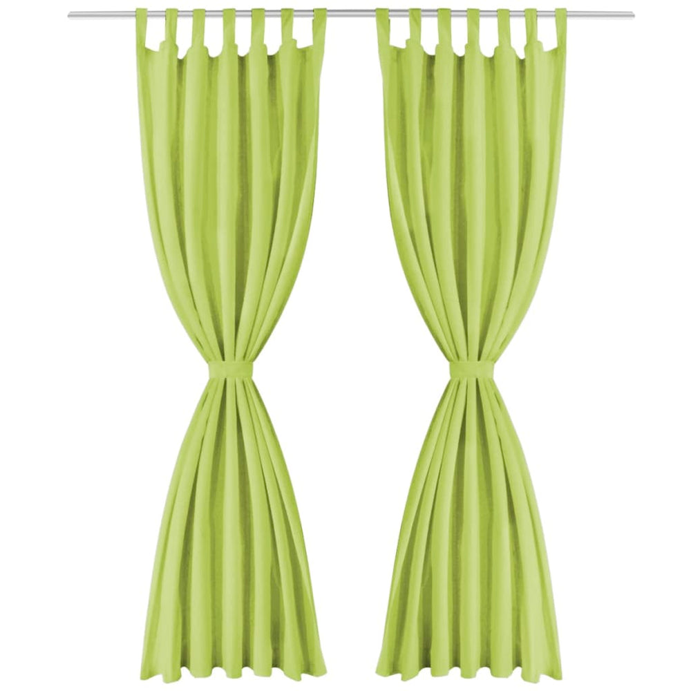 Vorhänge Mikro-Satin 2 Stk. mit Schlaufen 140×225 cm Grün
