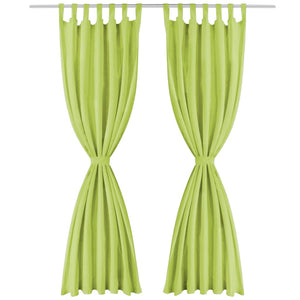 Vorhänge Mikro-Satin 2 Stk. mit Schlaufen 140×225 cm Grün