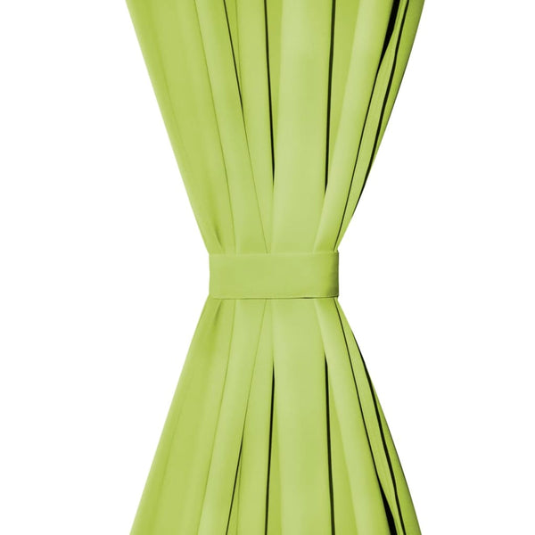 Vorhänge Mikro-Satin 2 Stk. mit Schlaufen 140×225 cm Grün