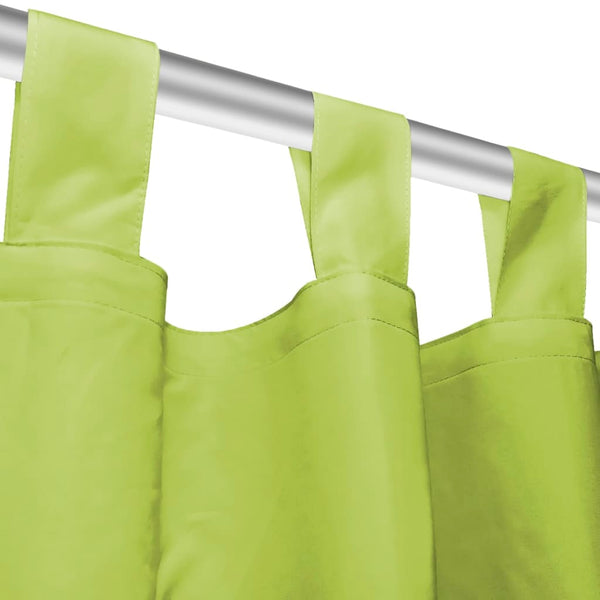Vorhänge Mikro-Satin 2 Stk. mit Schlaufen 140×225 cm Grün