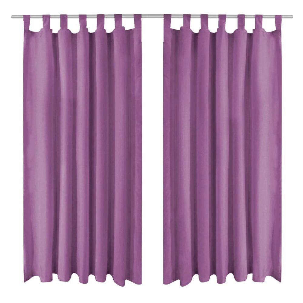 Vorhänge Mikro-Satin 2 Stk. mit Schlaufen 140×245 cm Lila