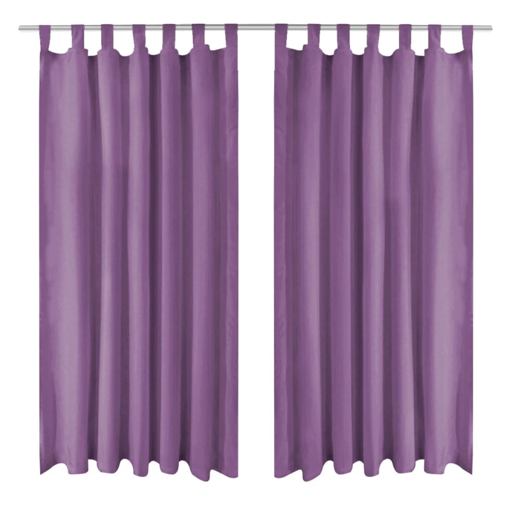 Vorhänge Mikro-Satin 2 Stk. mit Schlaufen 140×245 cm Lila