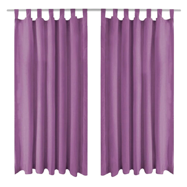 Vorhänge Mikro-Satin 2 Stk. mit Schlaufen 140×245 cm Lila