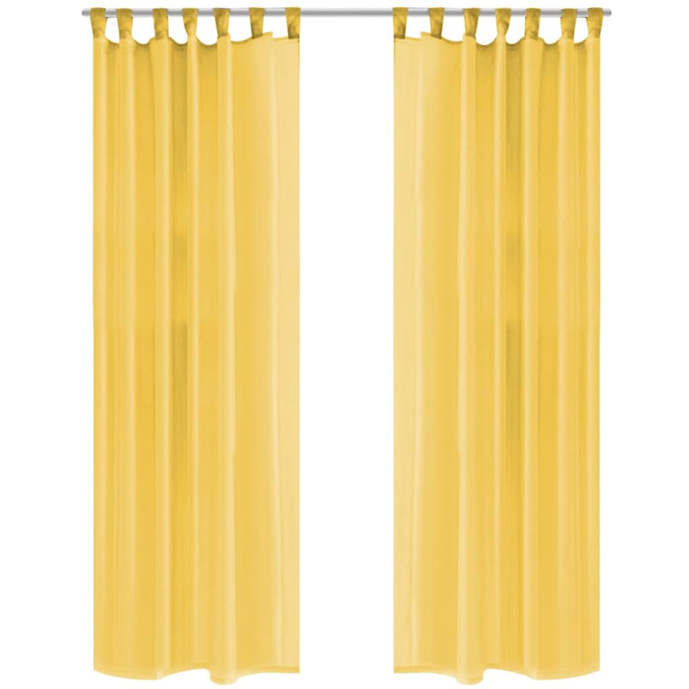 Voile-Gardinen 2 Stk. 140 x 175 cm Gelb