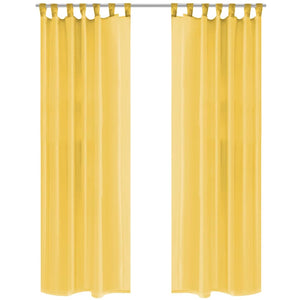 Voile-Gardinen 2 Stk. 140 x 175 cm Gelb
