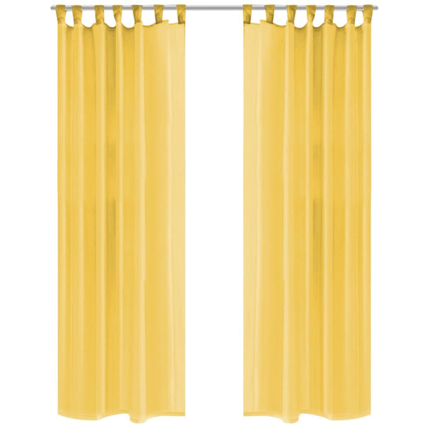 Voile-Gardinen 2 Stk. 140 x 175 cm Gelb