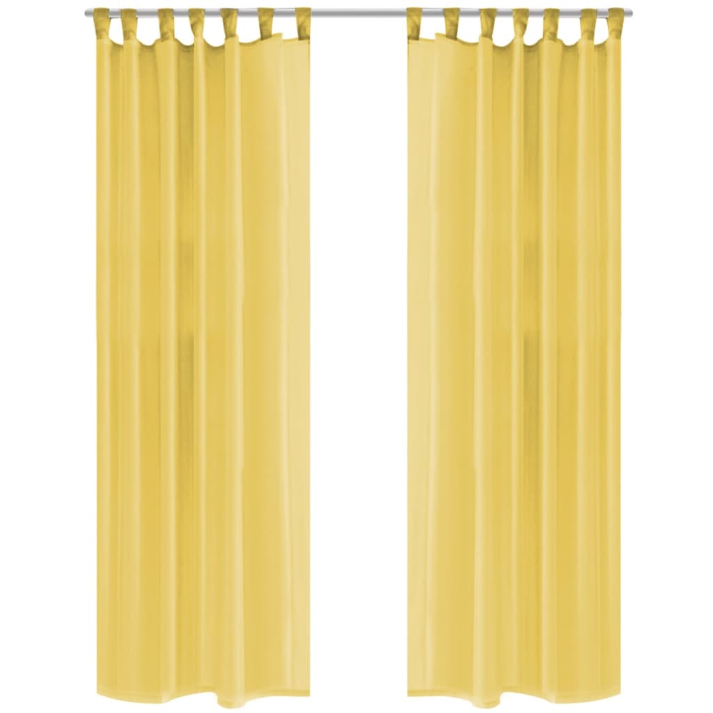 Voile-Gardinen 2 Stk. 140 x 175 cm Gelb