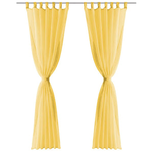 Voile-Gardinen 2 Stk. 140 x 175 cm Gelb