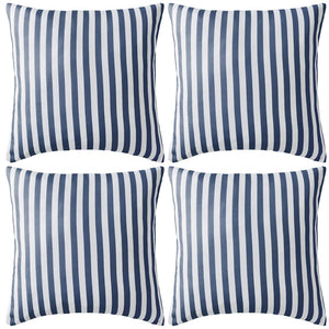 Gartenkissen 4 Stk. Streifenmuster 45 x 45 cm Marineblau