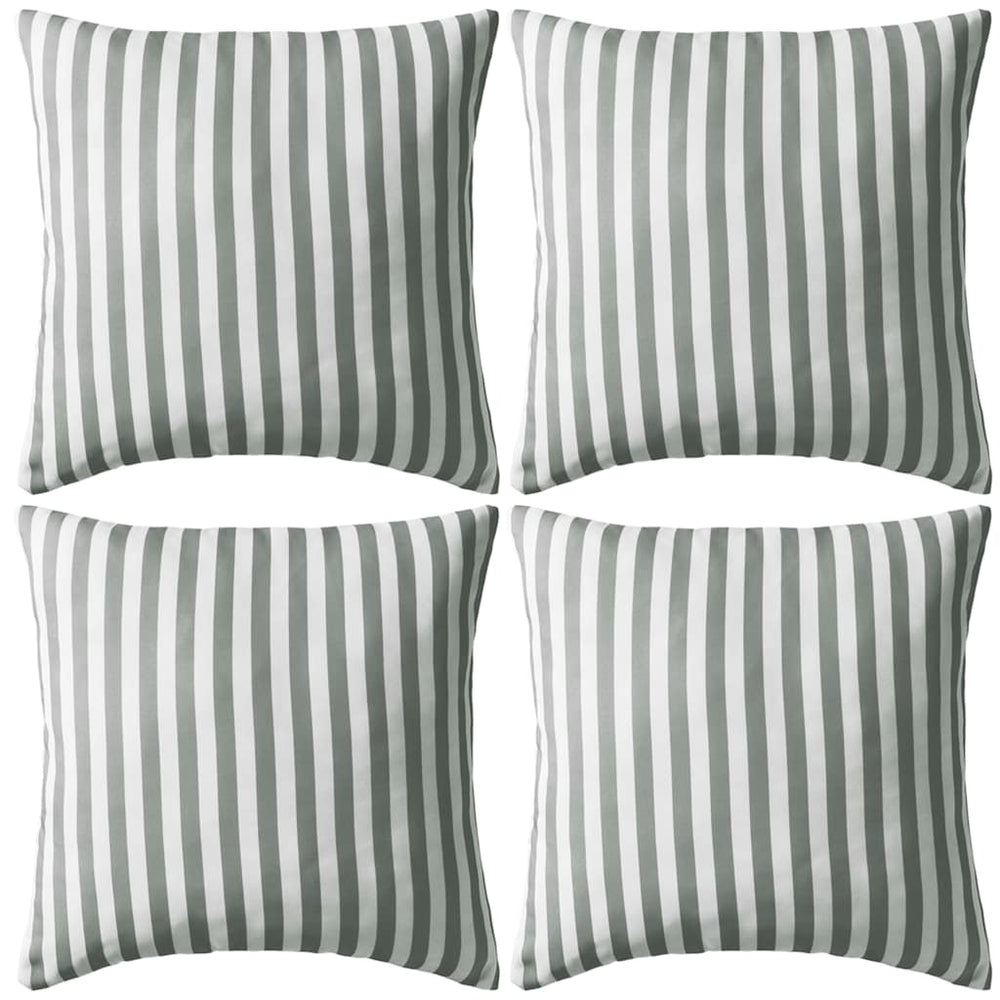 vidaXL Coussins de jardin 4 pcs Rayures 45 x 45 cm Gris