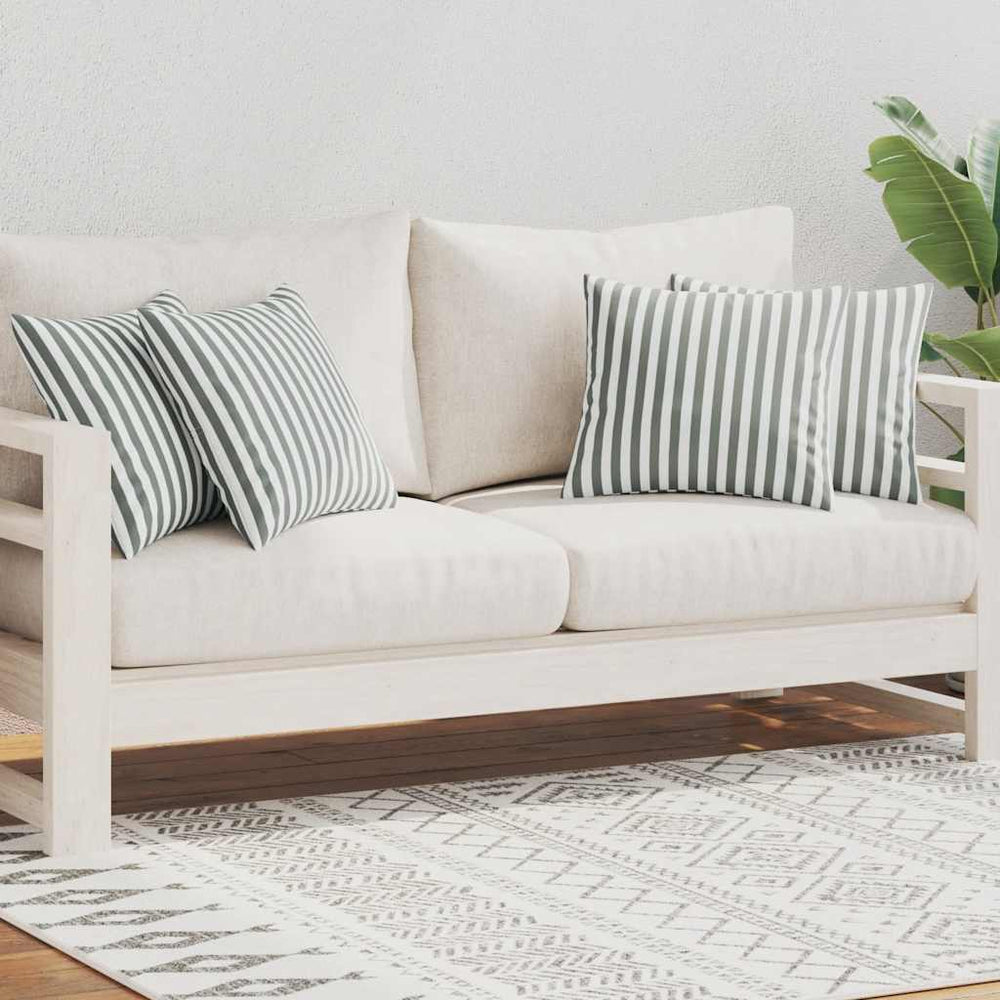 vidaXL Coussins de jardin 4 pcs Rayures 45 x 45 cm Gris