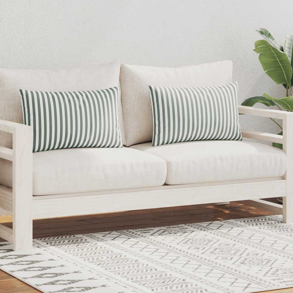 vidaXL Coussins de jardin 2 pcs à rayures 60 x 40 cm Gris