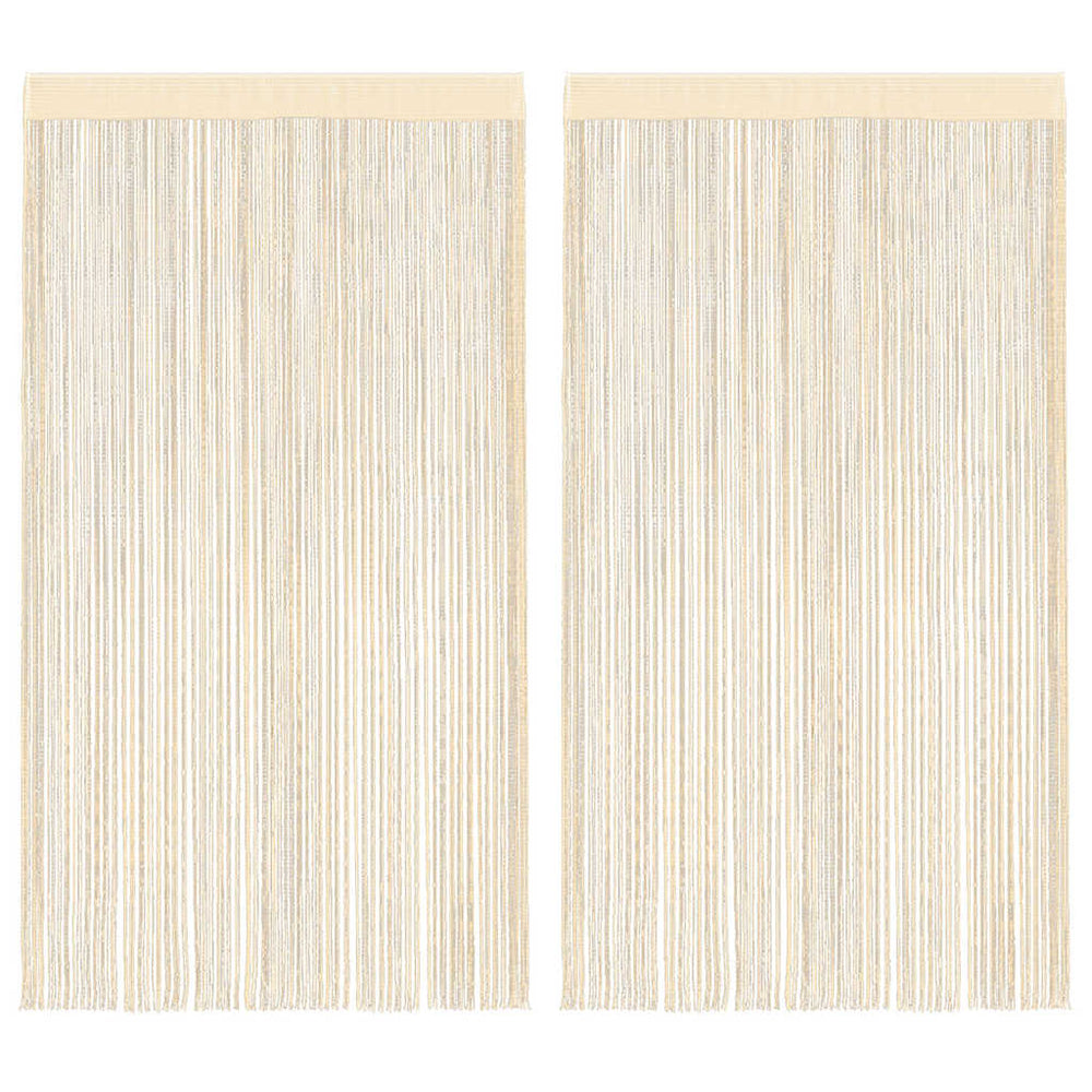 Fadenvorhänge 2 Stk. 100 x 250 cm Cremefarben