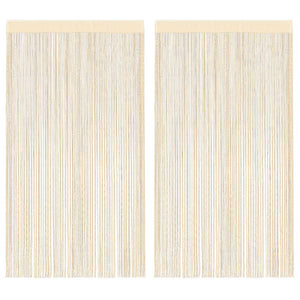 Fadenvorhänge 2 Stk. 100 x 250 cm Cremefarben