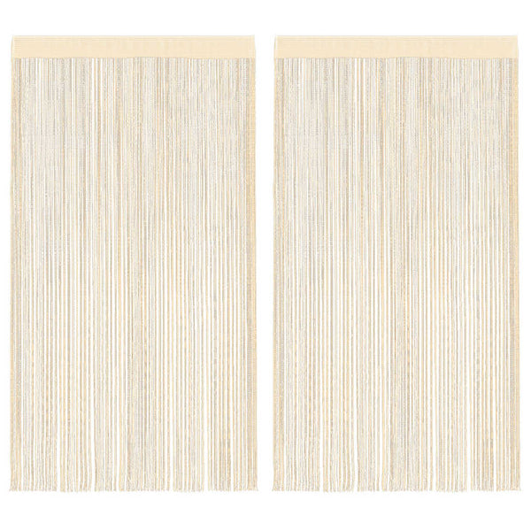Fadenvorhänge 2 Stk. 100 x 250 cm Cremefarben