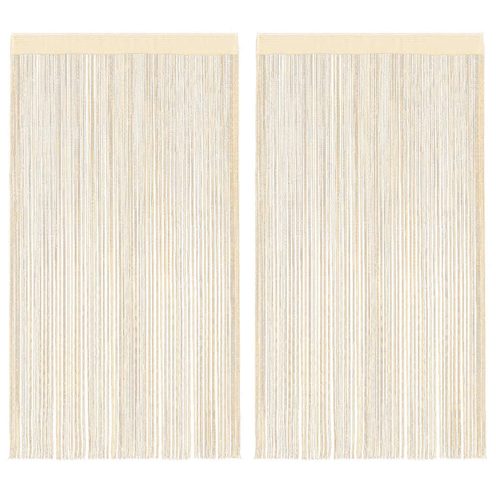 Fadenvorhänge 2 Stk. 140 x 250 cm Cremefarben