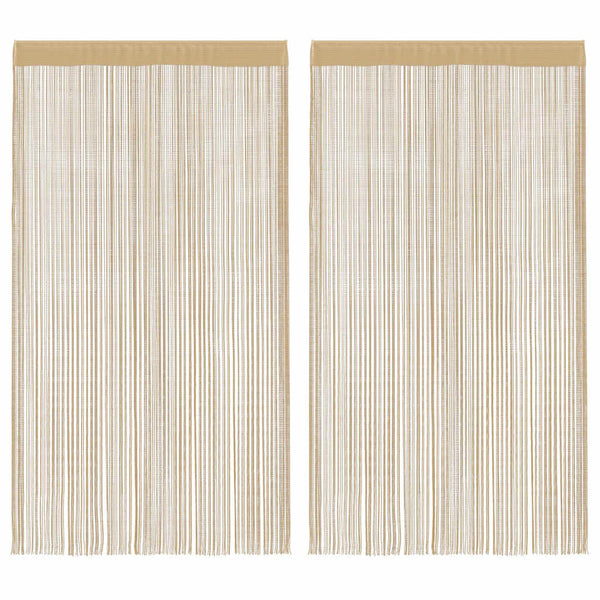 Fadenvorhänge 2 Stk. 100 x 250 cm Beige