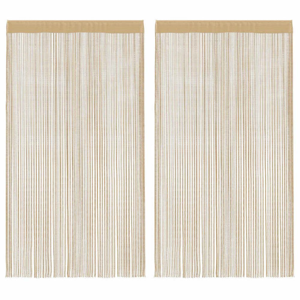 Fadenvorhänge 2 Stk. 100 x 250 cm Beige