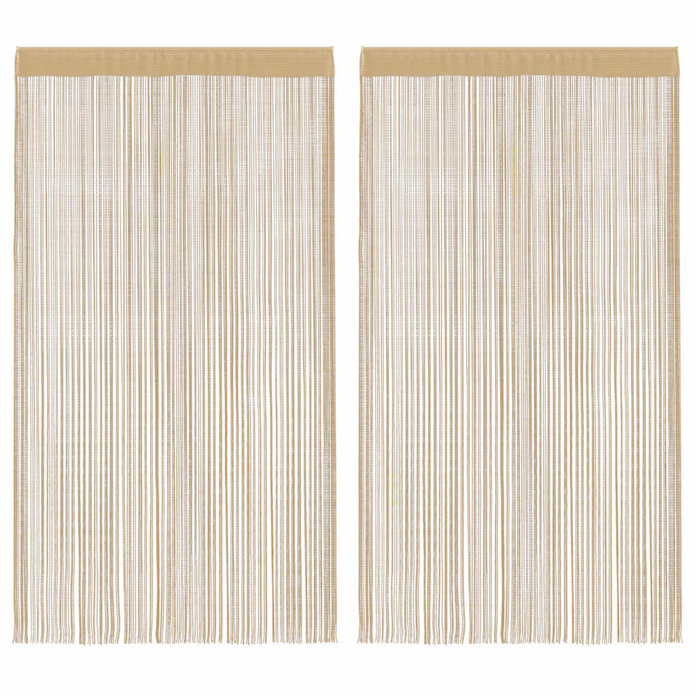 Fadenvorhänge 2 Stk. 140 x 250 cm Beige