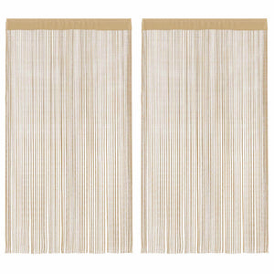 Fadenvorhänge 2 Stk. 140 x 250 cm Beige