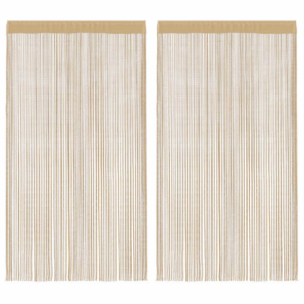 Fadenvorhänge 2 Stk. 140 x 250 cm Beige