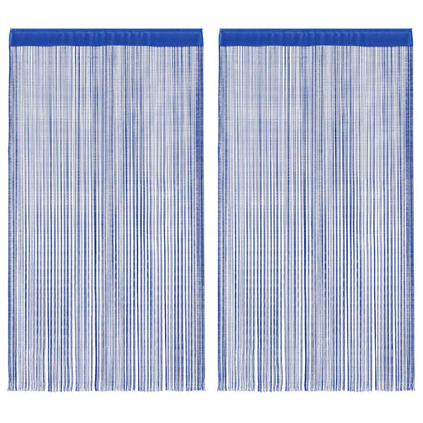 Fadenvorhänge 2 Stk. 140 x 250 cm Blau