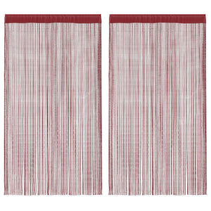 Fadenvorhänge 2 Stk. 100 x 250 cm Burgunderrot