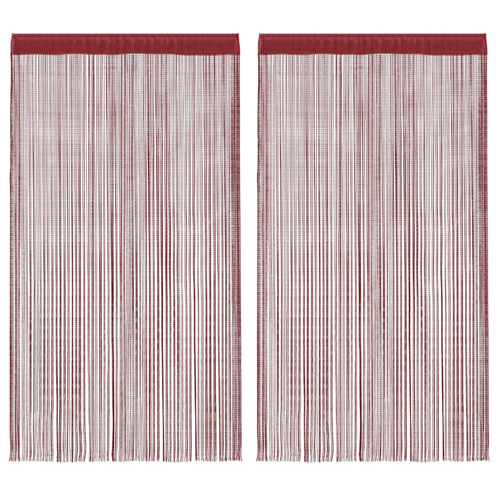 Fadenvorhänge 2 Stk. 100 x 250 cm Burgunderrot