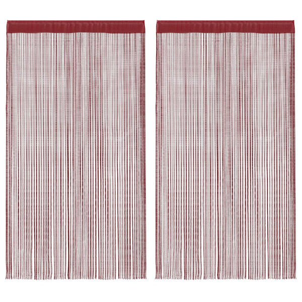 Fadenvorhänge 2 Stk. 100 x 250 cm Burgunderrot