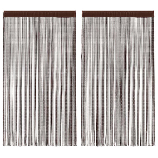 Fadenvorhänge 2 Stk. 100 x 250 cm Braun