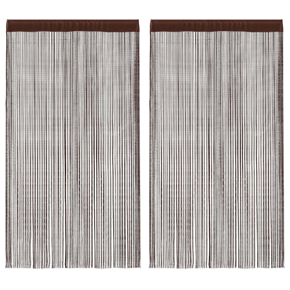 Fadenvorhänge 2 Stk. 100 x 250 cm Braun