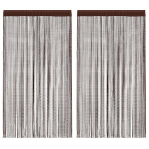 Fadenvorhänge 2 Stk. 100 x 250 cm Braun