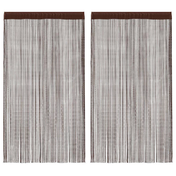 Fadenvorhänge 2 Stk. 140 x 250 cm Braun