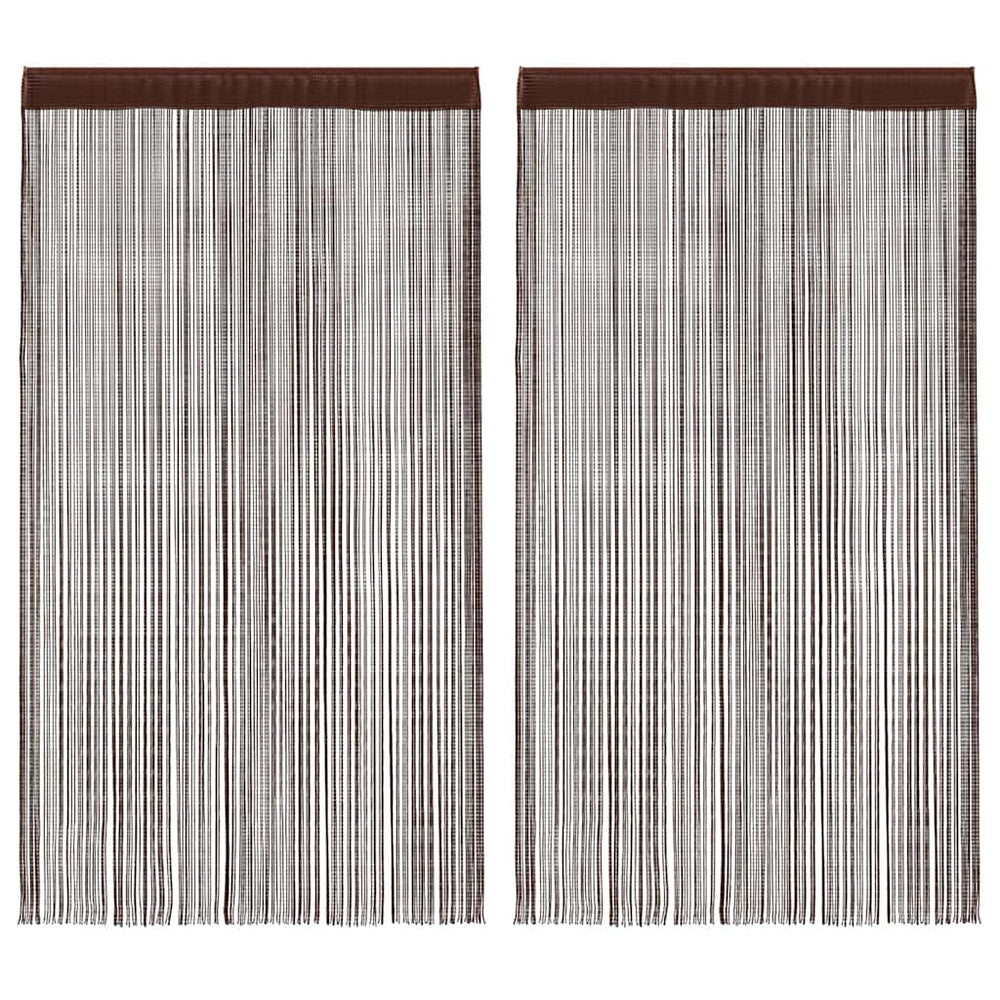 Fadenvorhänge 2 Stk. 140 x 250 cm Braun