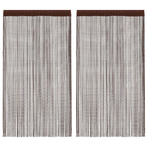 Fadenvorhänge 2 Stk. 140 x 250 cm Braun