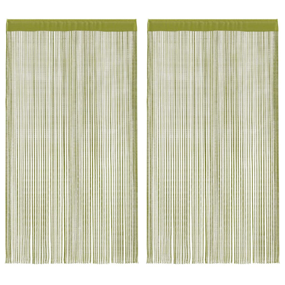Fadenvorhänge 2 Stk. 100 x 250 cm Grün