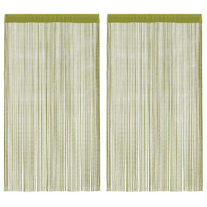 Fadenvorhänge 2 Stk. 100 x 250 cm Grün