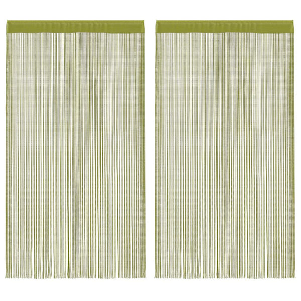 Fadenvorhänge 2 Stk. 100 x 250 cm Grün