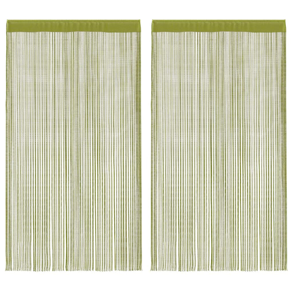 Fadenvorhänge 2 Stk. 140 x 250 cm Grün