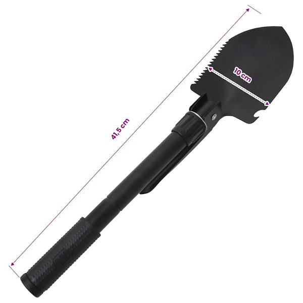 Klappspaten Karbonstahl Schwarz