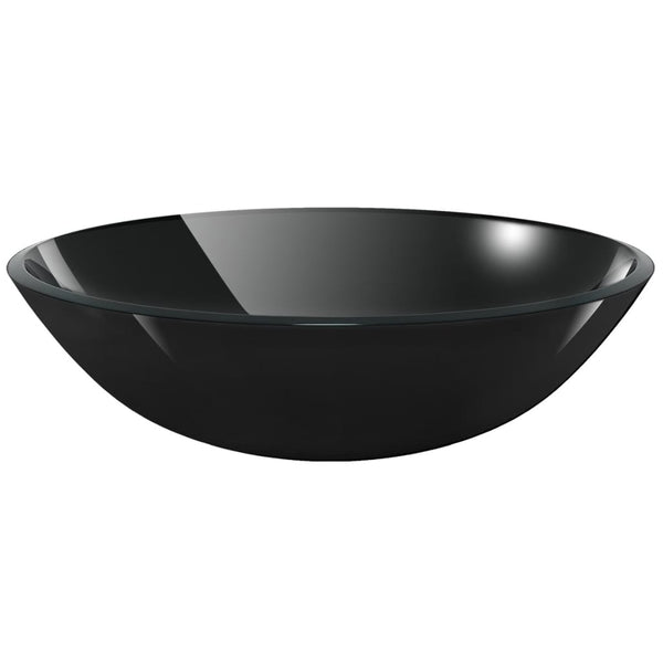 Waschbecken Hartglas 42 cm schwarz