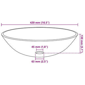 Waschbecken Hartglas 42 cm braun