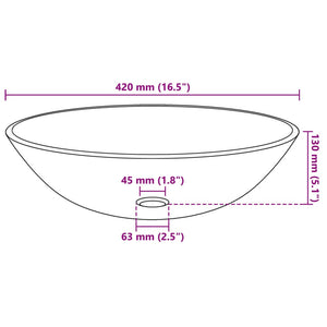 Waschbecken Hartglas 42 cm Gold