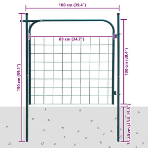 vidaXL Garden Gate 100x100 cm Green