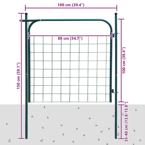 vidaXL Garden Gate 100x100 cm Green