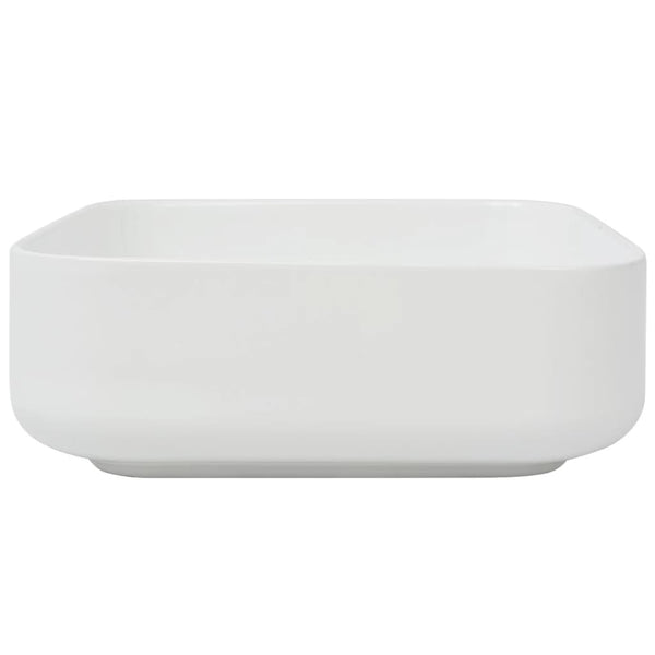 Waschbecken Quadratisch Keramik Weiß 39x39x13,5 cm